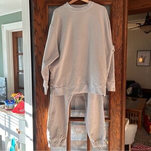 MATE the Label Light Gray Crew Neck Sweater